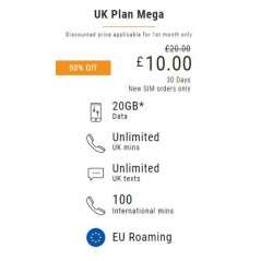 £10 Lycamobile Top Up Voucher Code