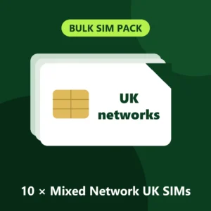 10 x Mixed Network UK SIM Cards – Pay As You Go – My Top Up