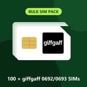 100 x giffgaff (0692/0693 Series) SIM Cards – Pay As You Go – My Top Up