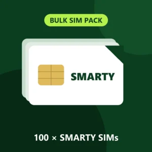 100 x SMARTY SIM Cards – Pay As You Go – My Top Up