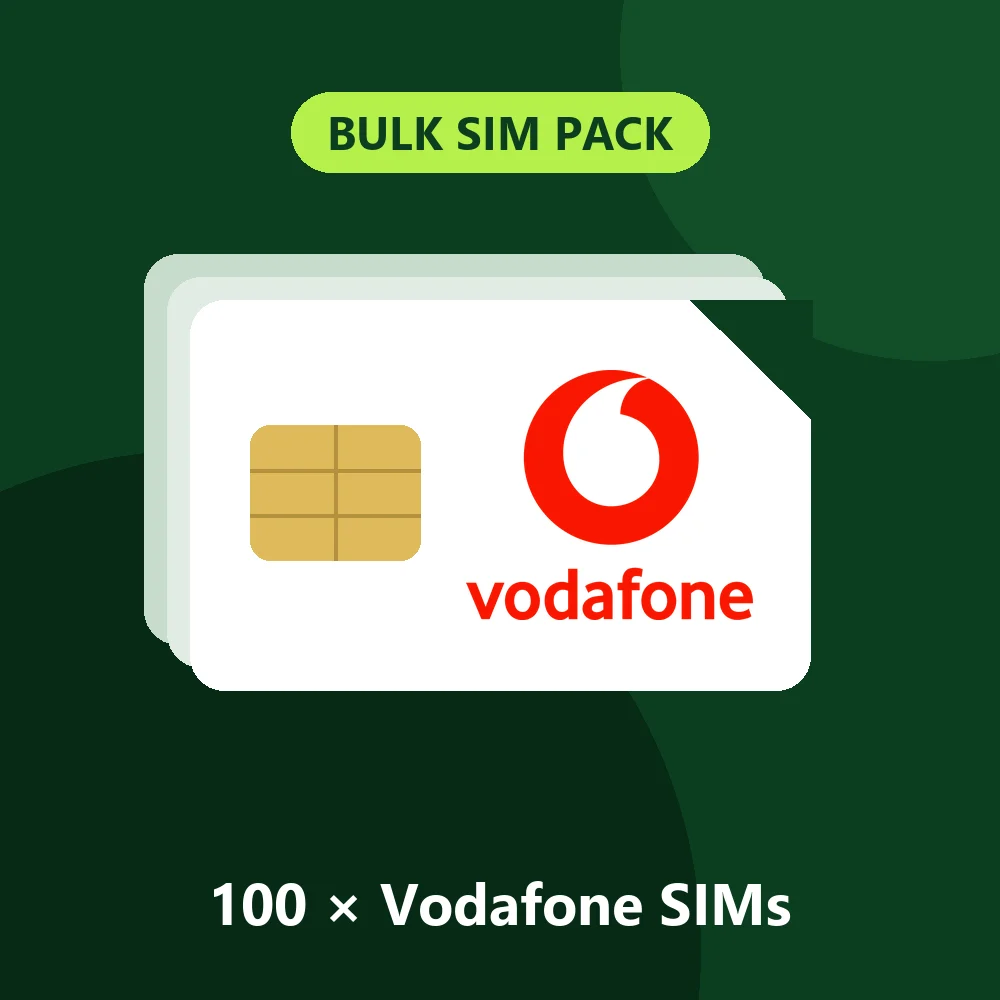 100 x Vodafone SIM Cards – Pay As You Go – My Top Up