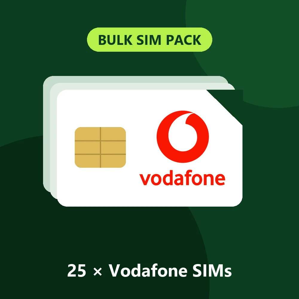 25 x Vodafone SIM Cards – Pay As You Go – My Top Up