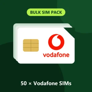 50 x Vodafone SIM Cards – Pay As You Go – My Top Up