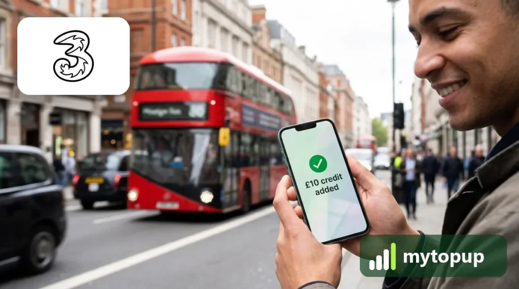 Three (3) Mobile Top Up Voucher – code sent by email from My Top Up